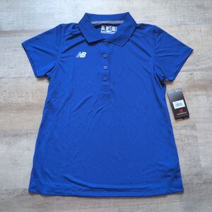 New Balance Women's Performance Tech Polo Shirt Blue Medium M New With Tags